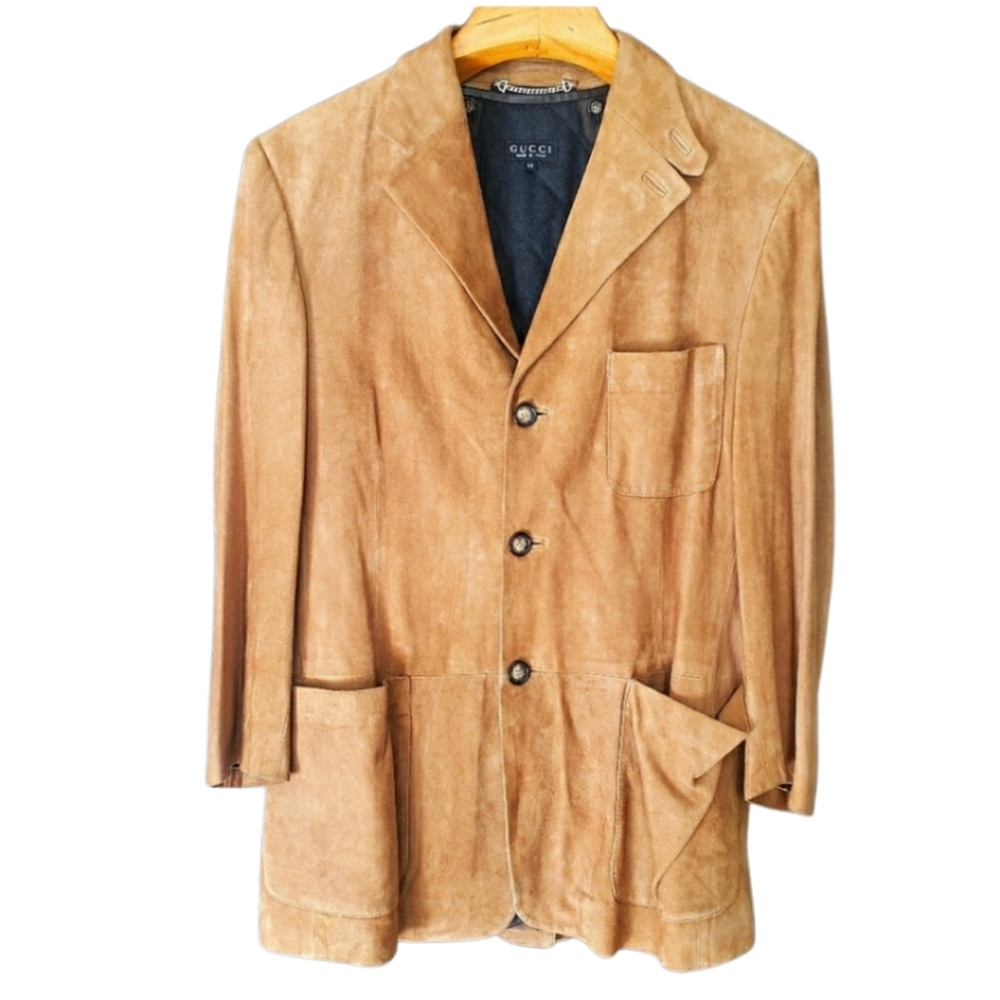 GUCCI Leather Jacket With Removable Vest Size 50